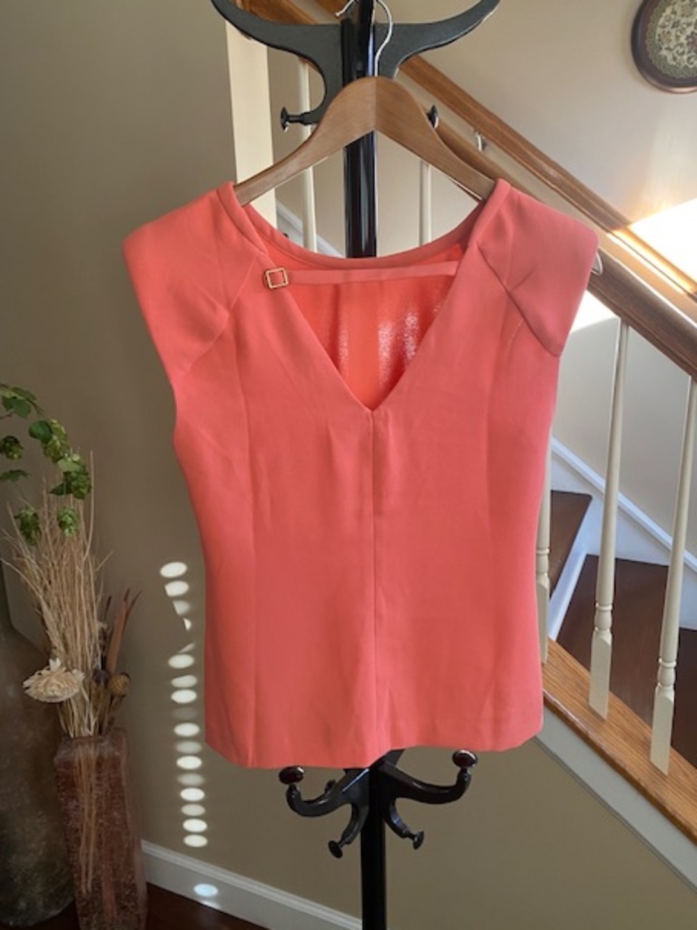 Vivienne Tam Sleeveless Peach Color V-Neck Blouse Size S